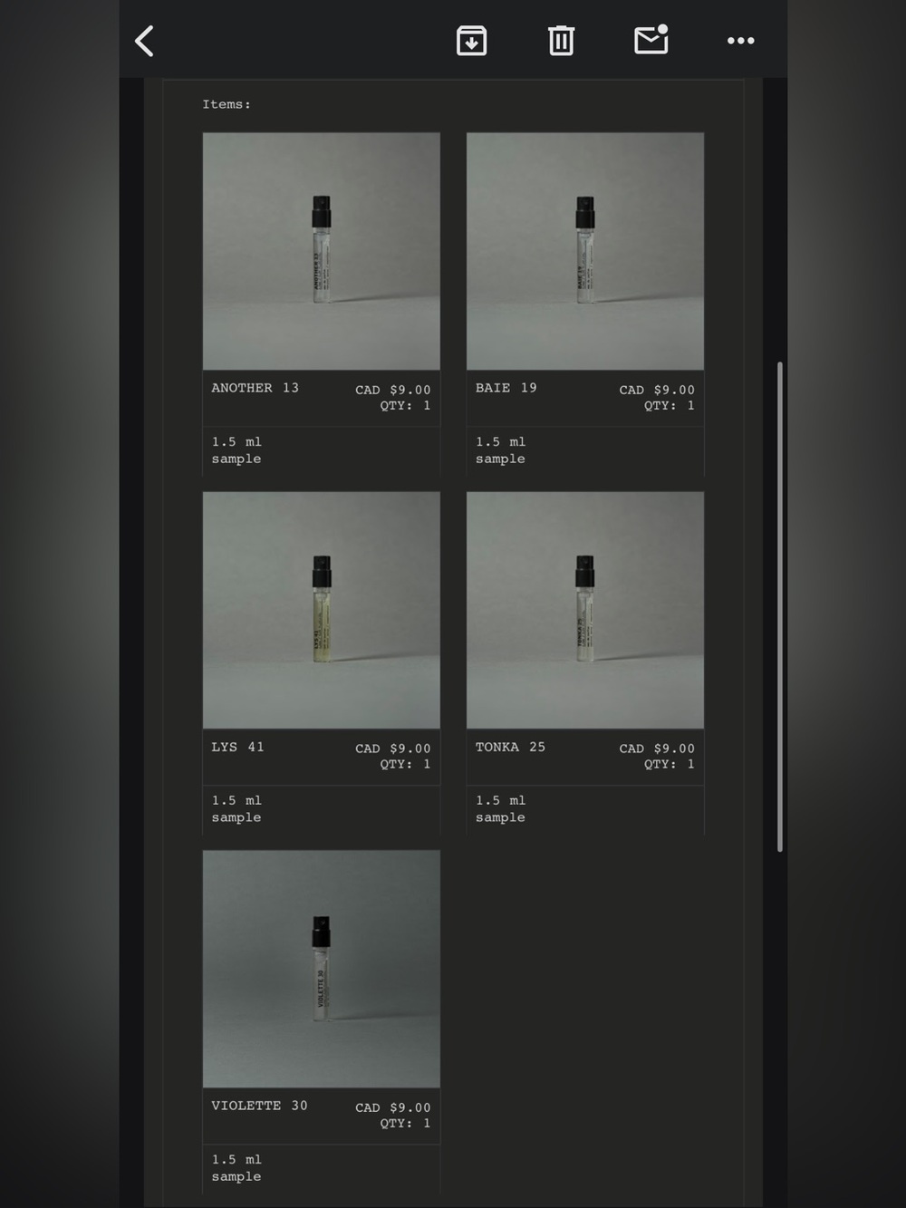 Le Labo Fragrances Samples 1.5 ml